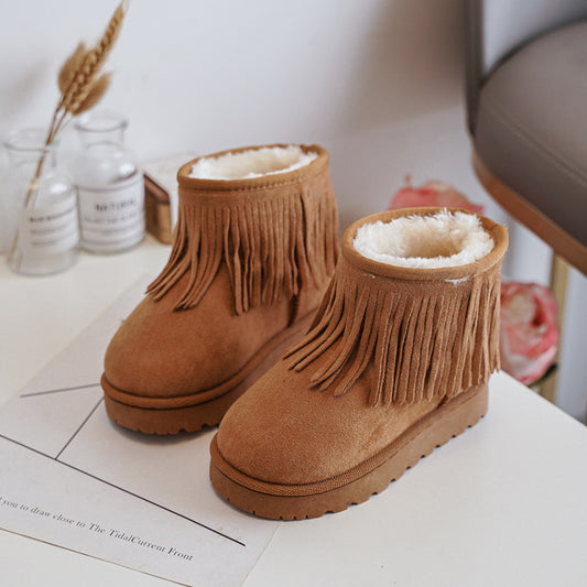 Fringe boots | Camel