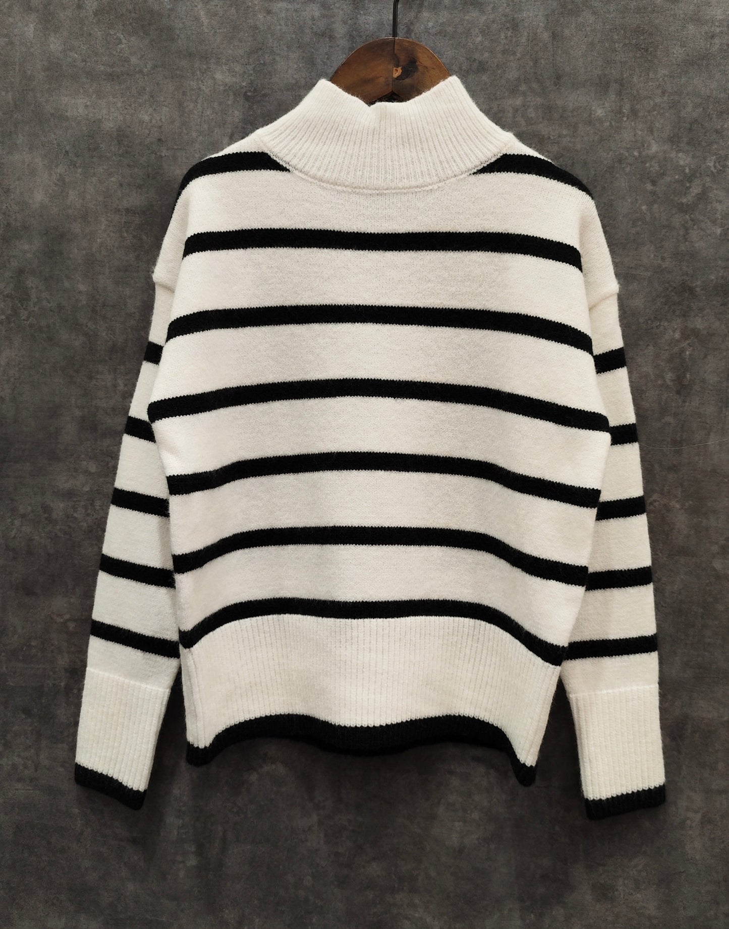 Oversized sweater | zwart/wit