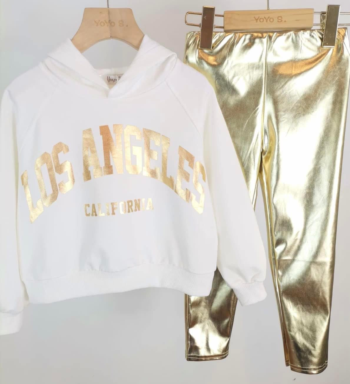 Shiny gold & silver legging