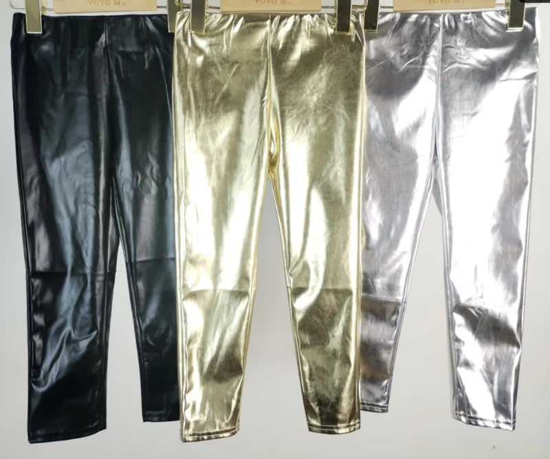 Shiny gold & silver legging