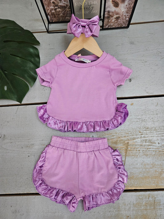 Ruffle set | Lila ( kleine maten )