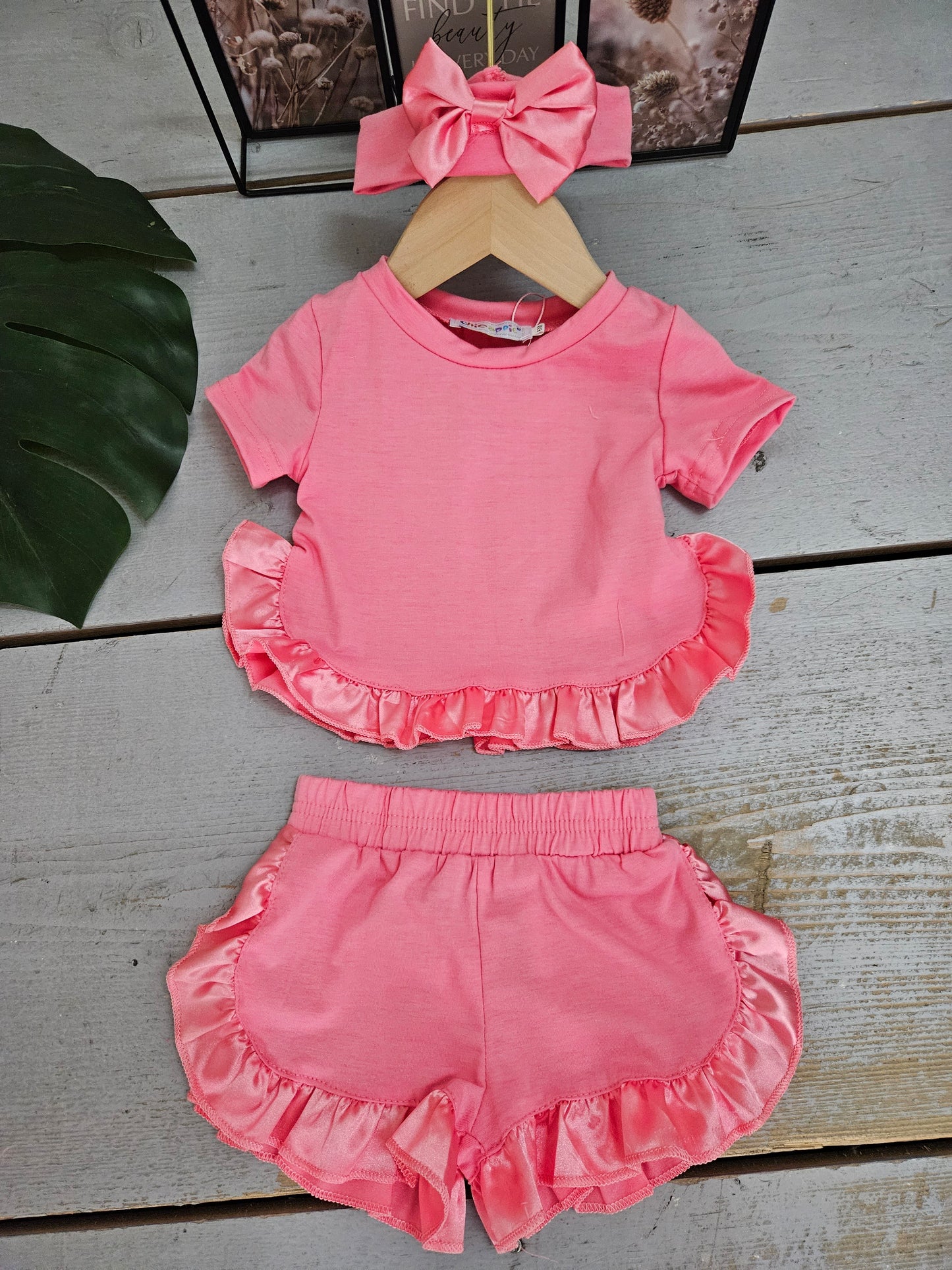 Ruffle set | framboos ( kleine maten )