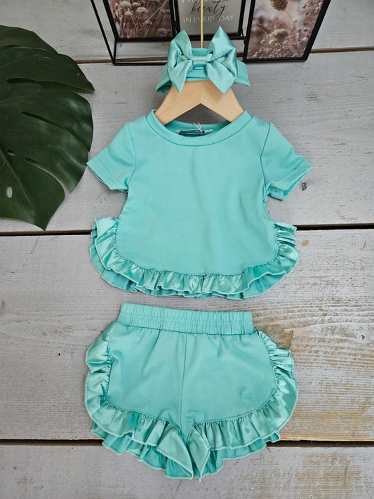 Ruffle set | mint ( kleine maten )