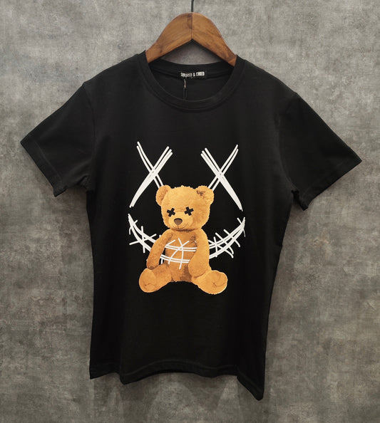 Boys bear shirt | zwart