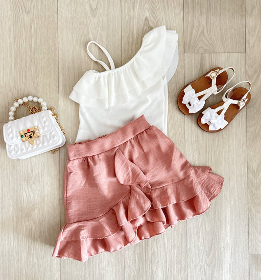 Ruffle rok | roze