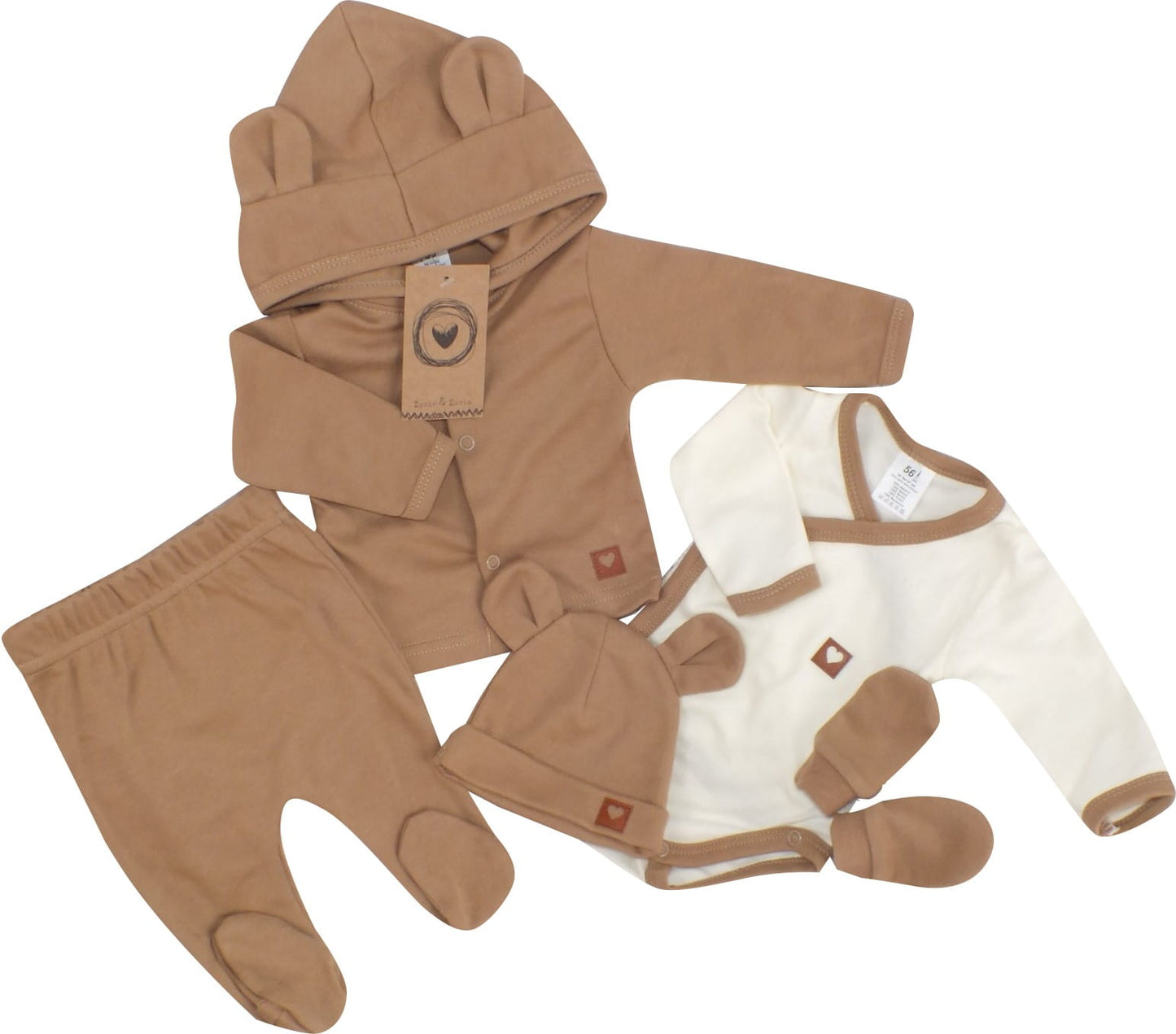 5-delig geboorte set | Beige