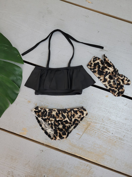 Leopard bikini | zwart