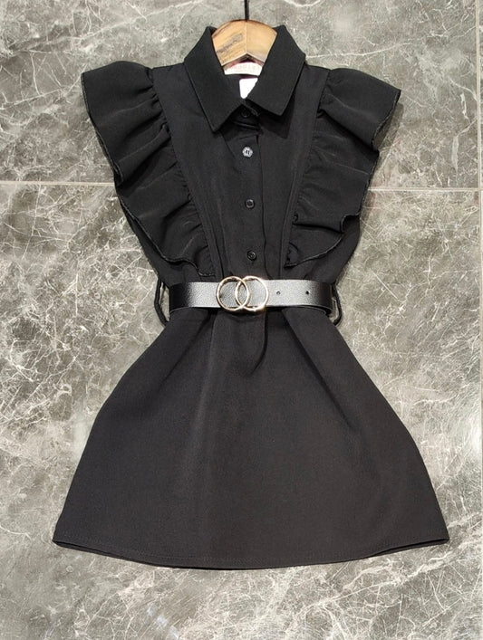 Belted dress | Zwart