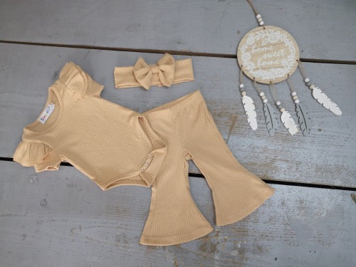 Too cute romper set | Beige