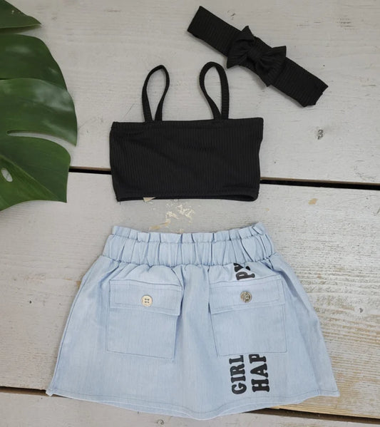 Denim set | zwart