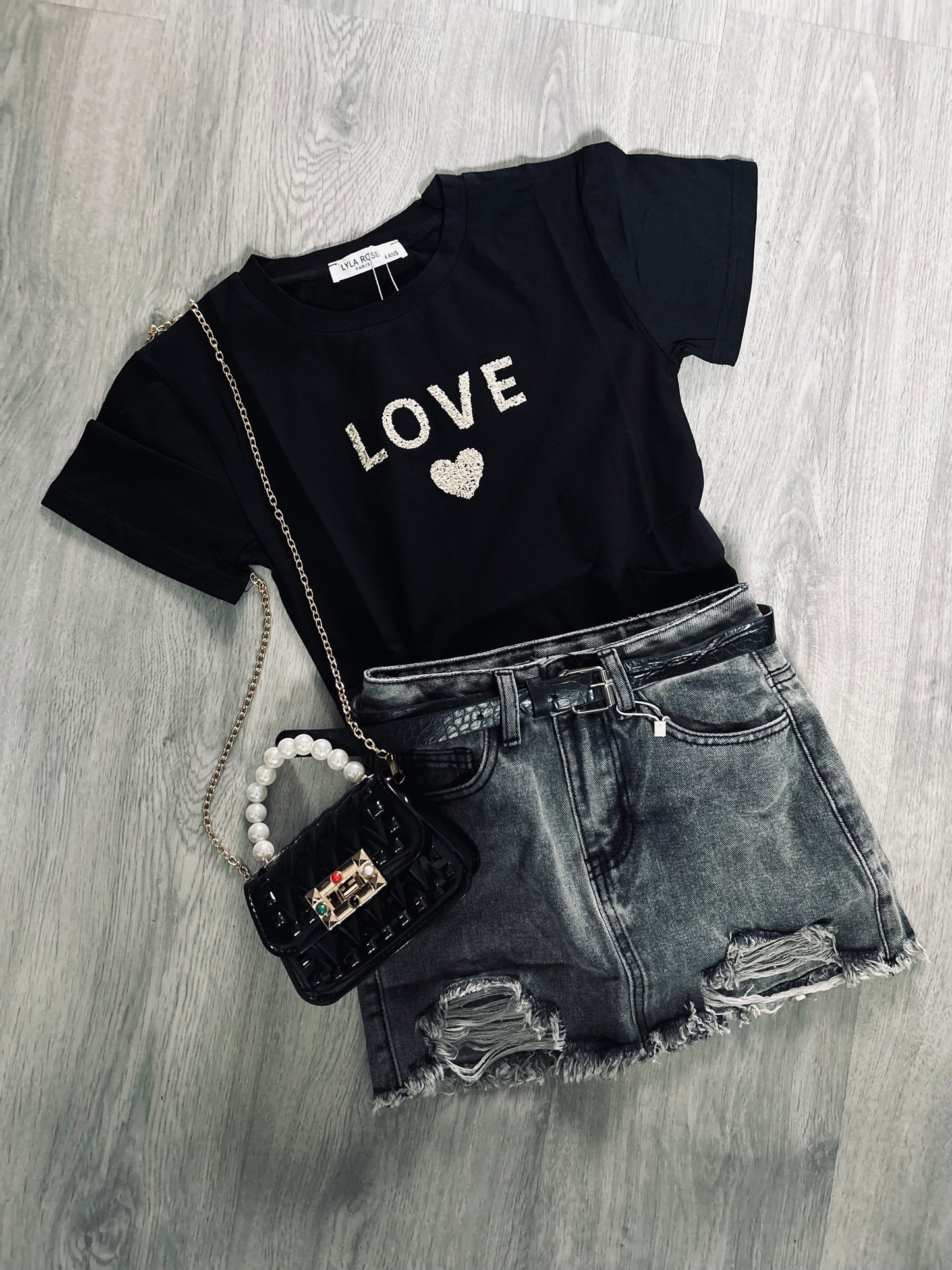 Love t-shirt | Zwart