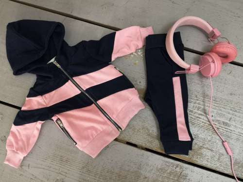 Jogging set | roze/marine blauw ( pre order 06/10 )