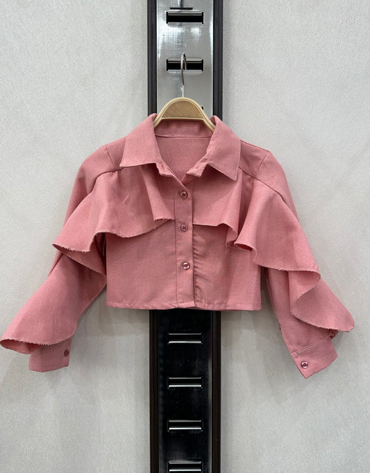 Ruffle top | Roze ( levertijd 1 week )