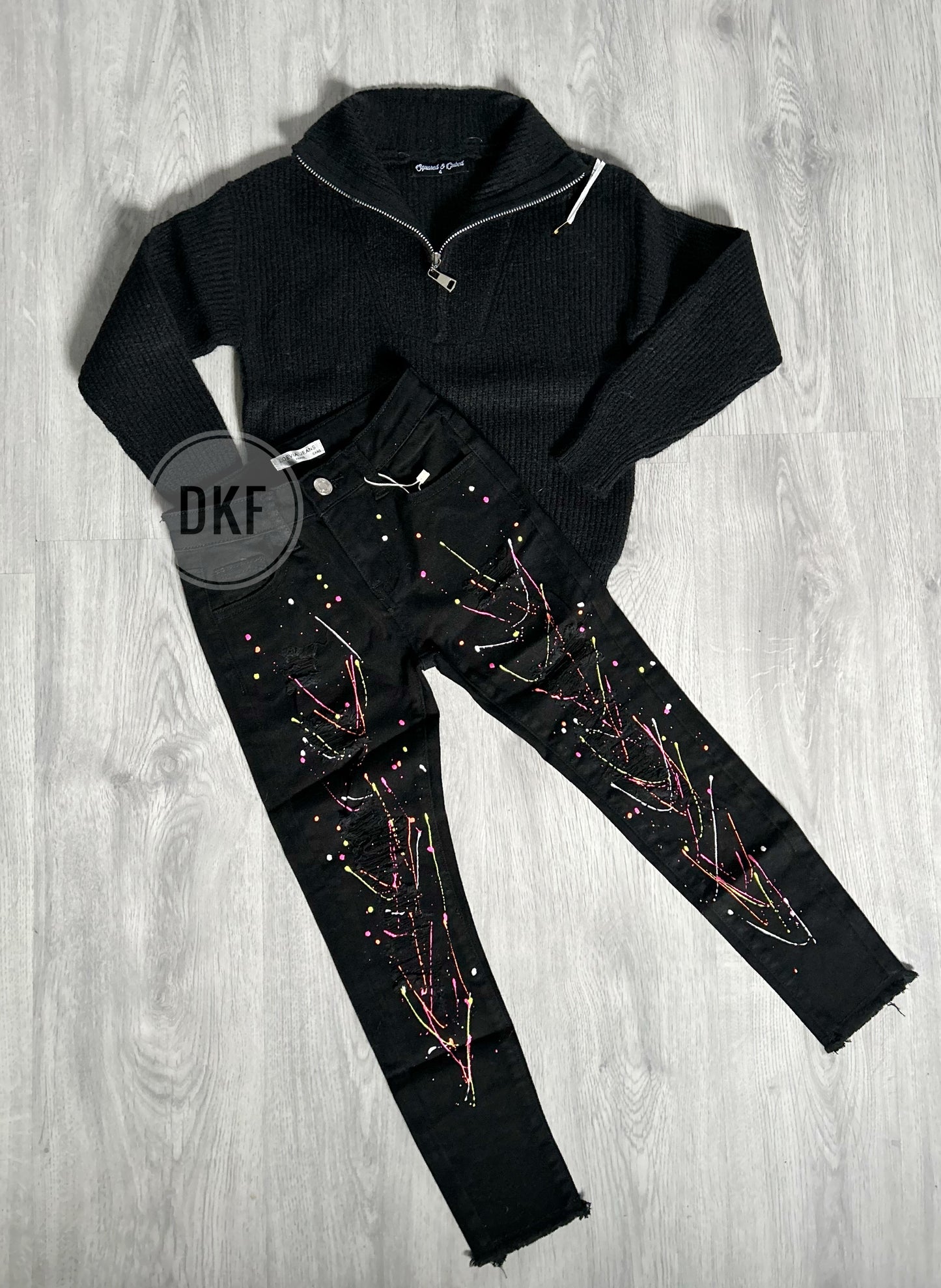 Sweater kiki | zwart en roze