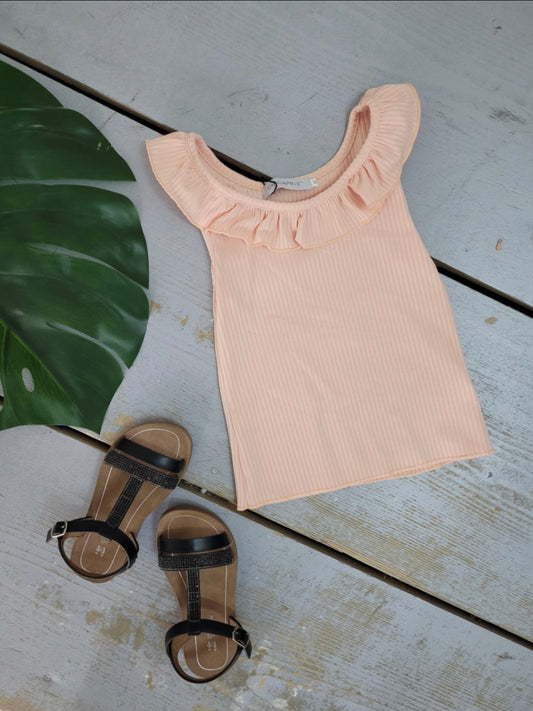 Short ruffle top | Roze