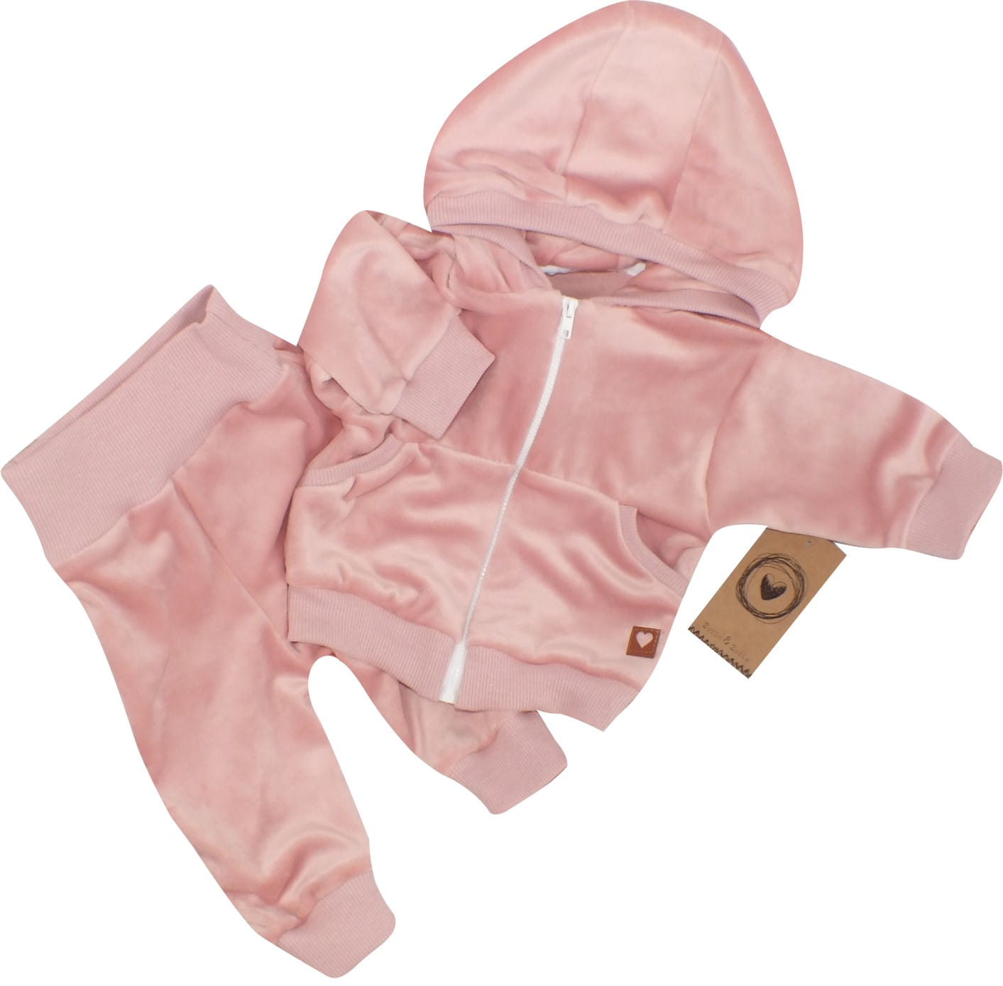 Jogging set velours | Oud roze